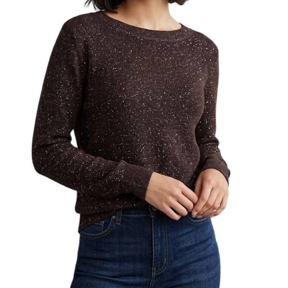 Liz Claiborne Chocolate Sauce Metallic Sparkle Crewneck Sweater Women's XL NWT